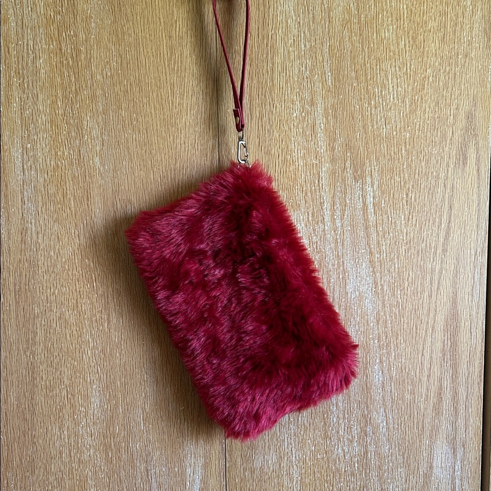 Faux Fur Wristlet Clutch